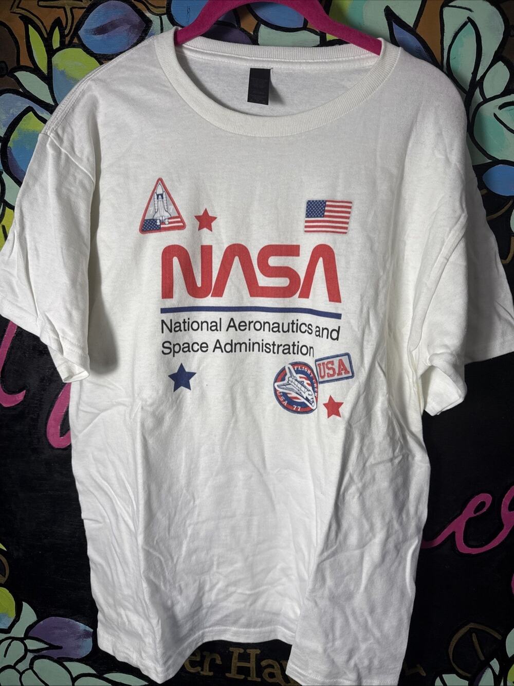 Kids NASA Graphic Tee T-Shirt, White, XL